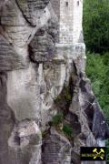 Der Königstein bei  Königstein im Elbsandsteingebirge, Sachsen, (D) - Schrammstein-Formation (KSr3) Stufe d (13) 17. Juli 2005.jpg